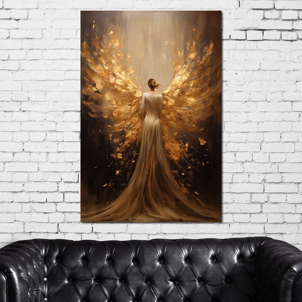 Tablou canvas cu tablou canvas cu inger auriu