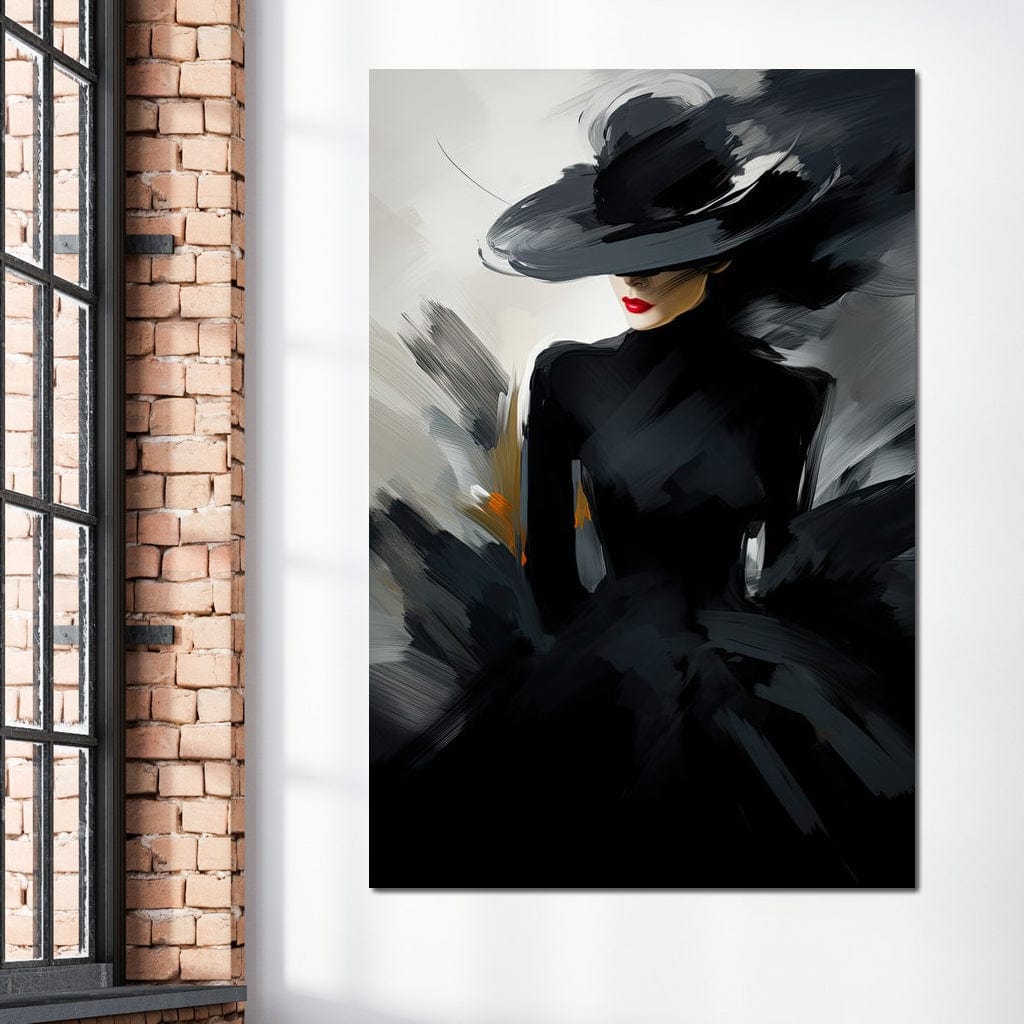 Tablou canvas cu femeie in negru, tablou canvas pentru perete