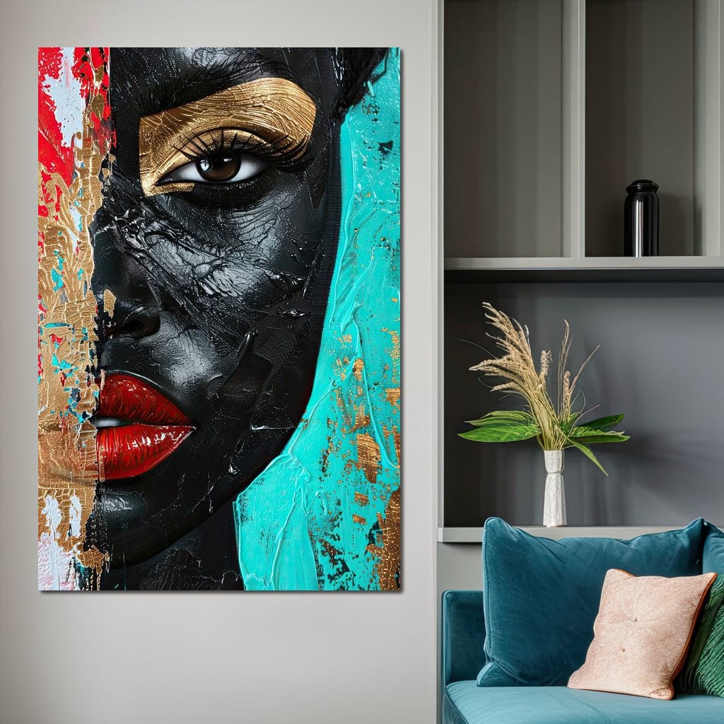 Imagine cu tablou canvas cu portretul unei femei, tiparita pe panza canvas