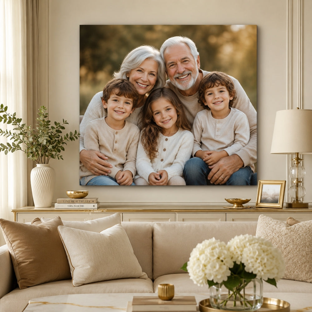 Tablou canvas decorativ cu tablou canvas cu familie zambitoare