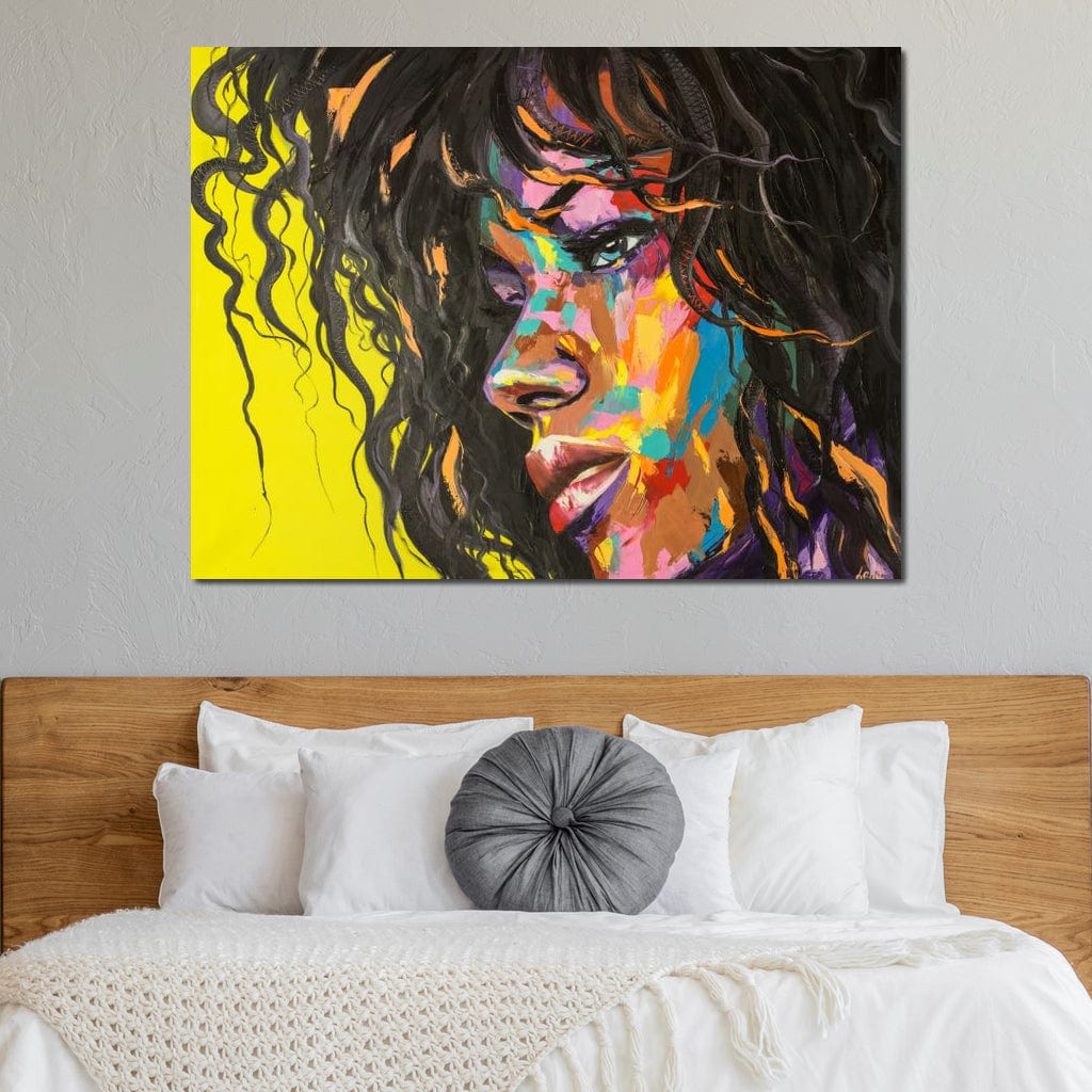 Pictura cu portret de femeie expresiva, tablou canvas pentru perete