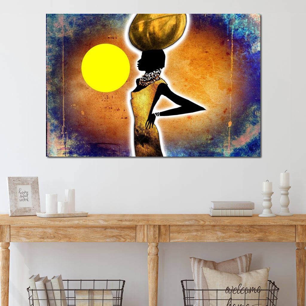 Tablou canvas decorativ cu tablou canvas cu silueta de femeie africana
