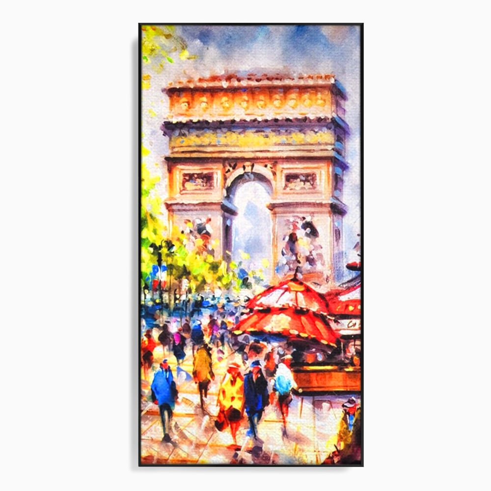 Tablou canvas cu tablou canvas cu arcul de triumf, in rama de aluminiu negru
