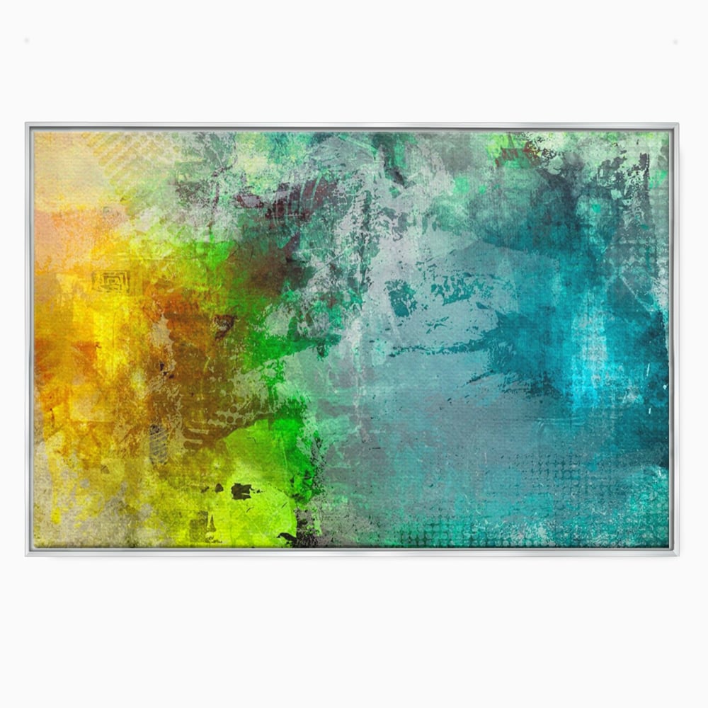 Tablou canvas cu tablou canvas cu compozitie abstracta, in rama de aluminiu argintiu