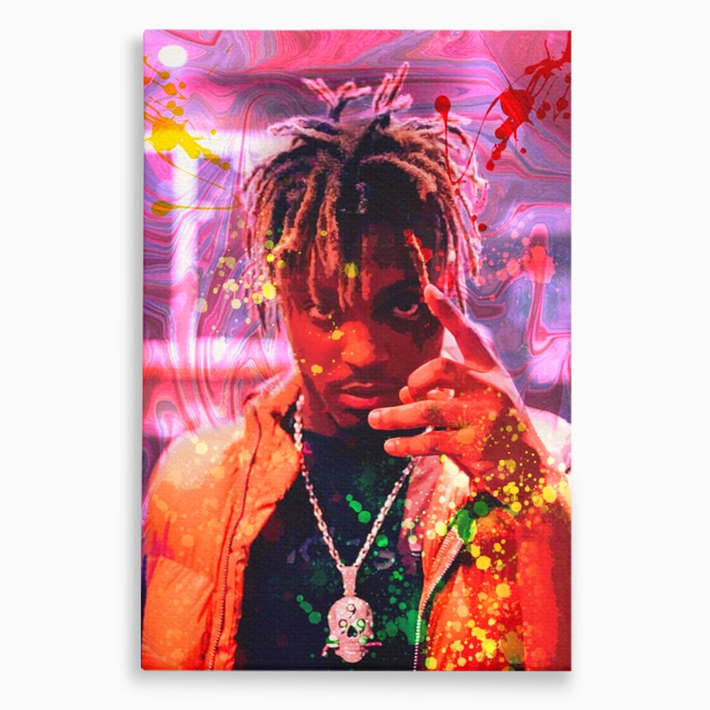 Tablou canvas cu tablou portret juice wrld, fara rama, pe sasiu de lemn