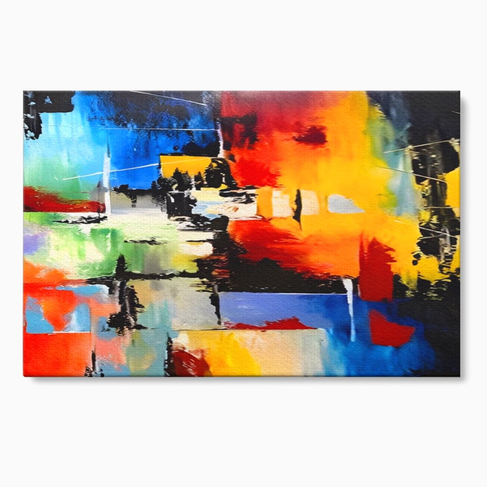Tablou canvas cu tablou canvas pictura abstracta cromatica, fara rama, pe sasiu de lemn