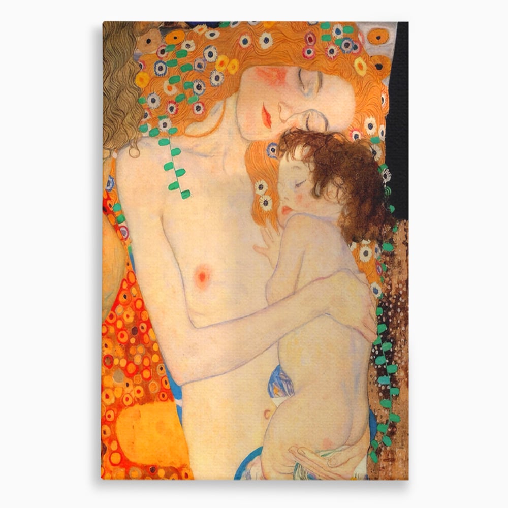 Tablou canvas cu reproducere pictura mama si copil, fara rama, pe sasiu de lemn