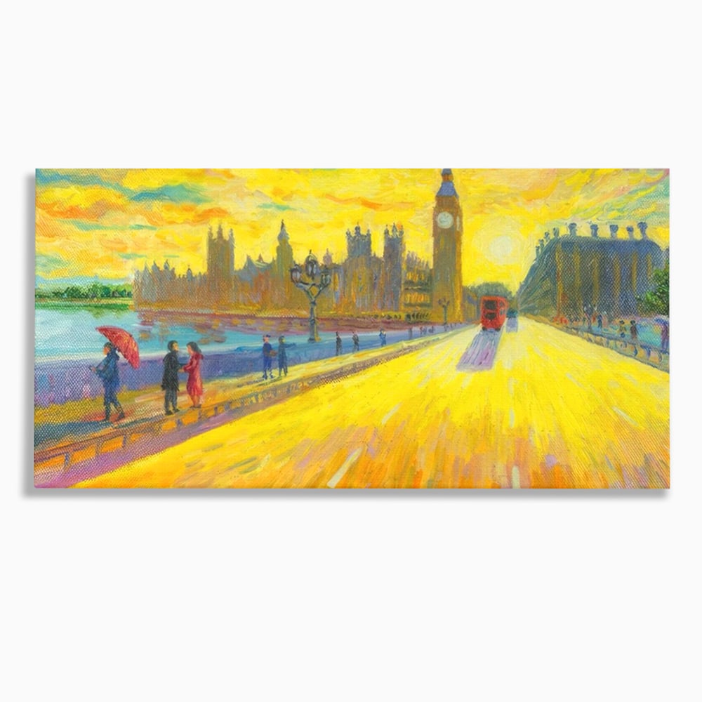 Tablou canvas cu tablou canvas cu londra si big ben, fara rama, pe sasiu de lemn