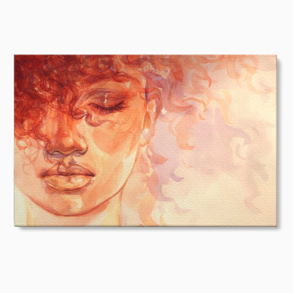 Tablou canvas cu tablou canvas cu chip de femeie, fara rama, pe sasiu de lemn