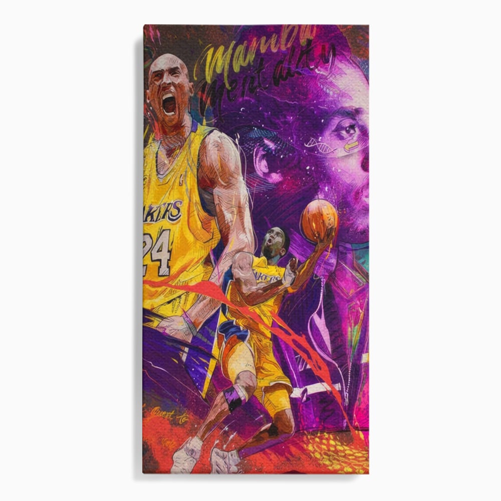 Tablou canvas cu tablou canvas cu kobe bryant, fara rama, pe sasiu de lemn