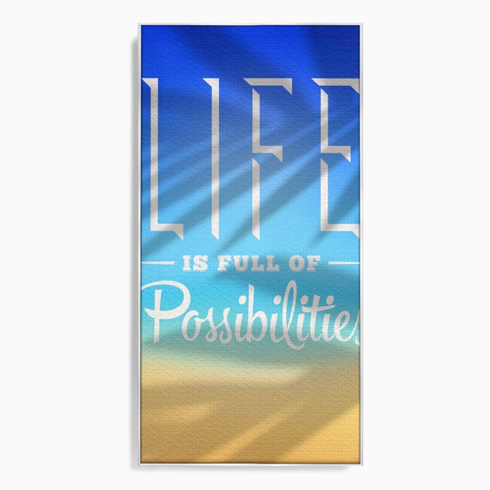 Tablou canvas cu tablou motivational vertical cu mesaj, in rama de aluminiu argintiu