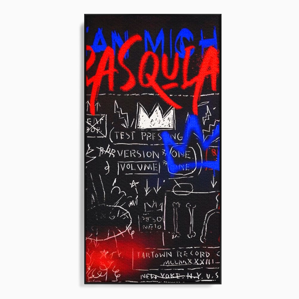 Tablou canvas cu tablou canvas cu arta graffiti, in rama de aluminiu negru