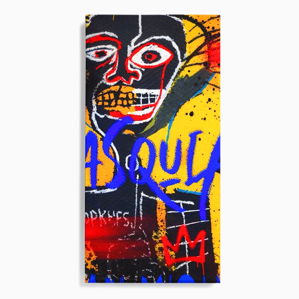 Tablou canvas cu tablou canvas cu portret stil graffiti, fara rama, pe sasiu de lemn