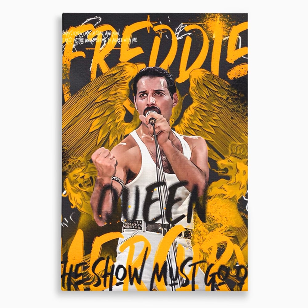 Tablou canvas cu tablou canvas cu freddie mercury, fara rama, pe sasiu de lemn