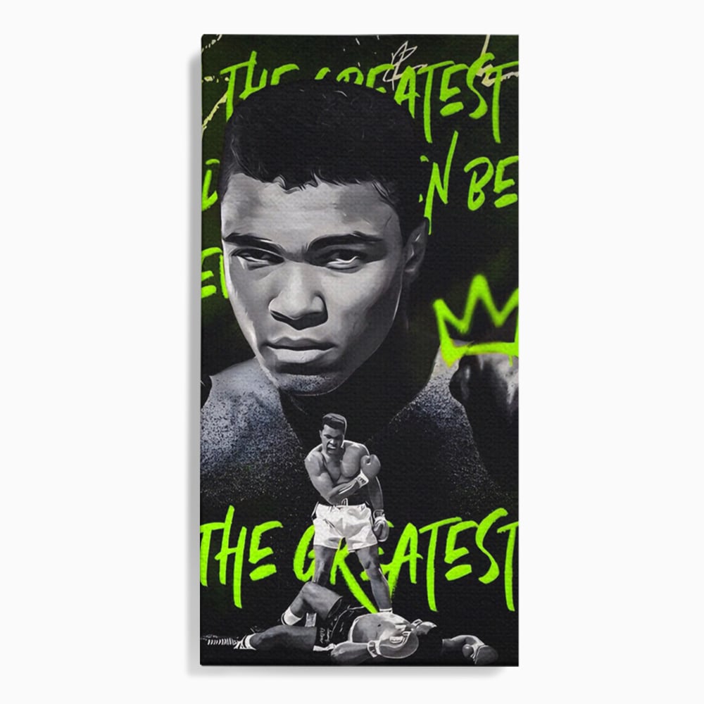 Tablou canvas cu tablou canvas cu portretul lui muhammad ali, fara rama, pe sasiu de lemn