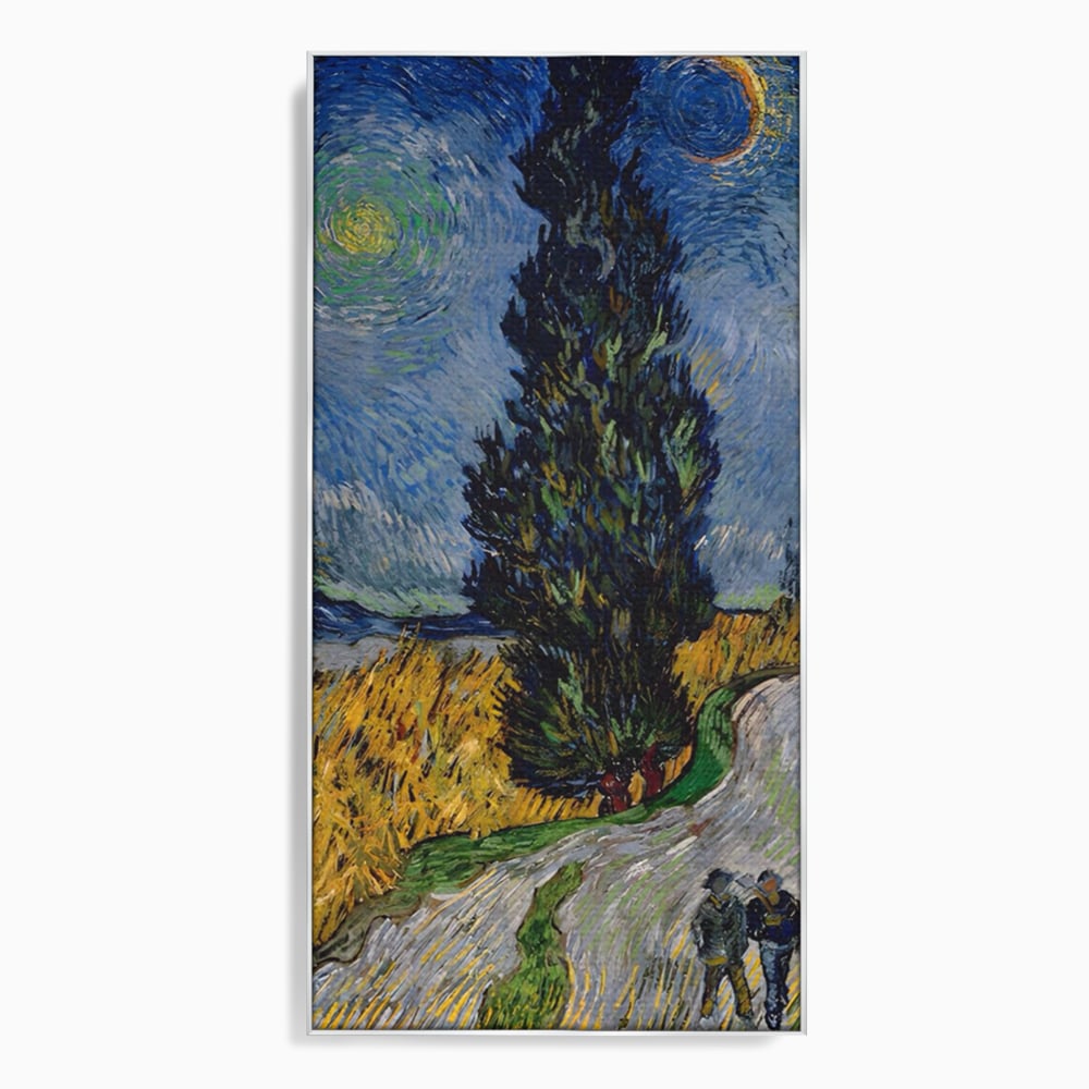 Tablou canvas cu reproducere pictura van gogh, in rama de aluminiu argintiu