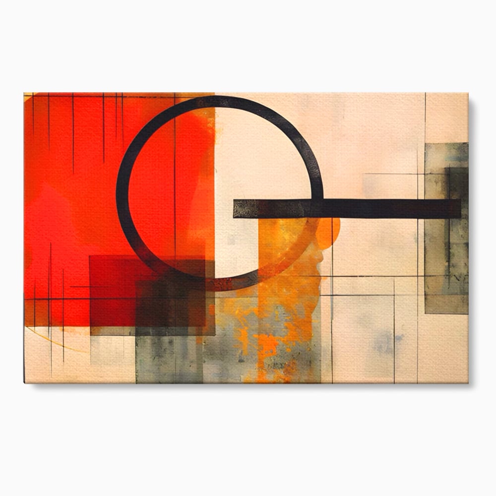 Tablou canvas cu tablou canvas cu compozitie abstracta geometrica, fara rama, pe sasiu de lemn