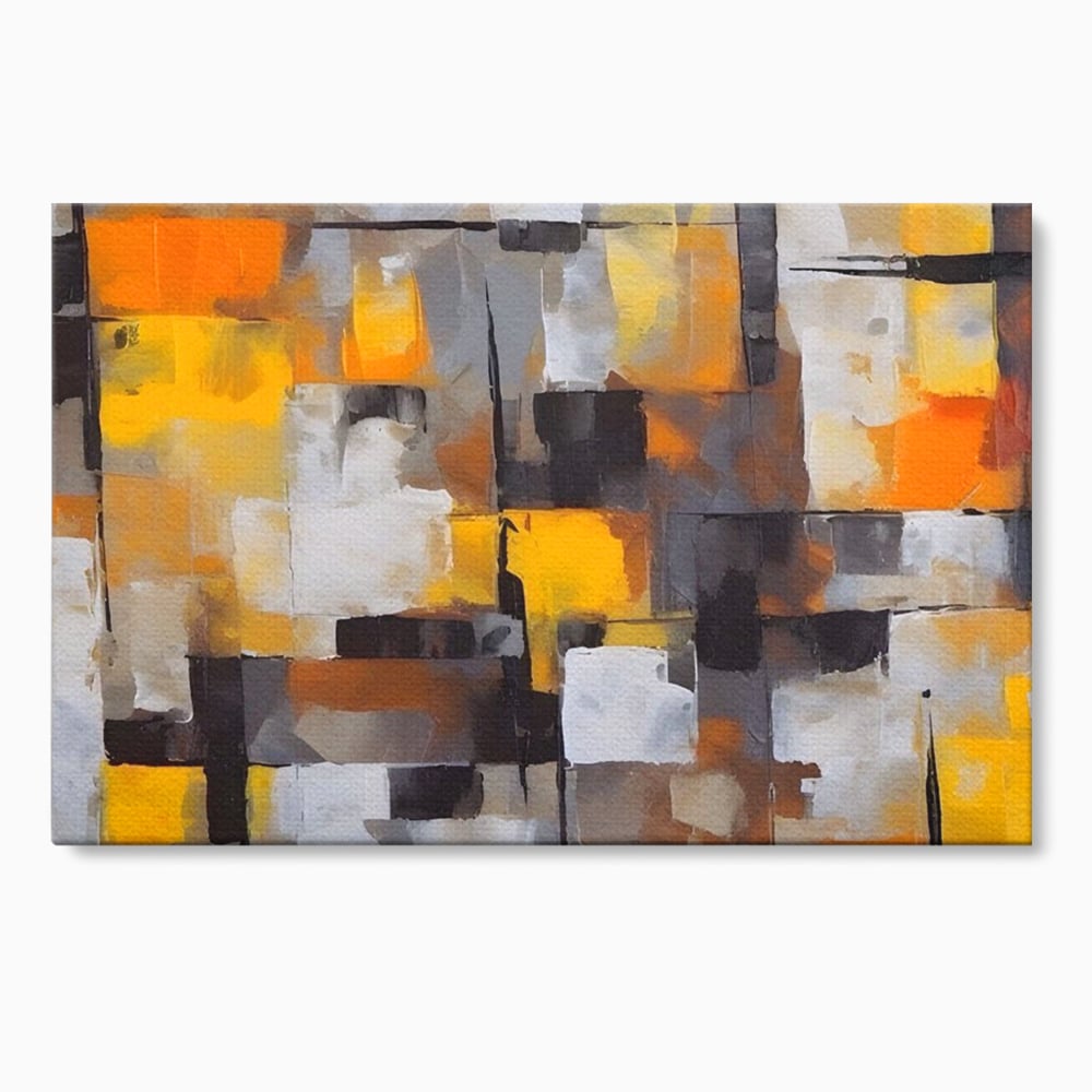 Tablou canvas cu tablou canvas cu patrate abstracte, fara rama, pe sasiu de lemn