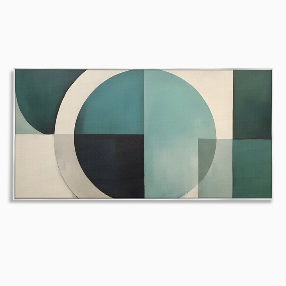 Tablou canvas cu tablou canvas cu forme geometrice, in rama de aluminiu argintiu