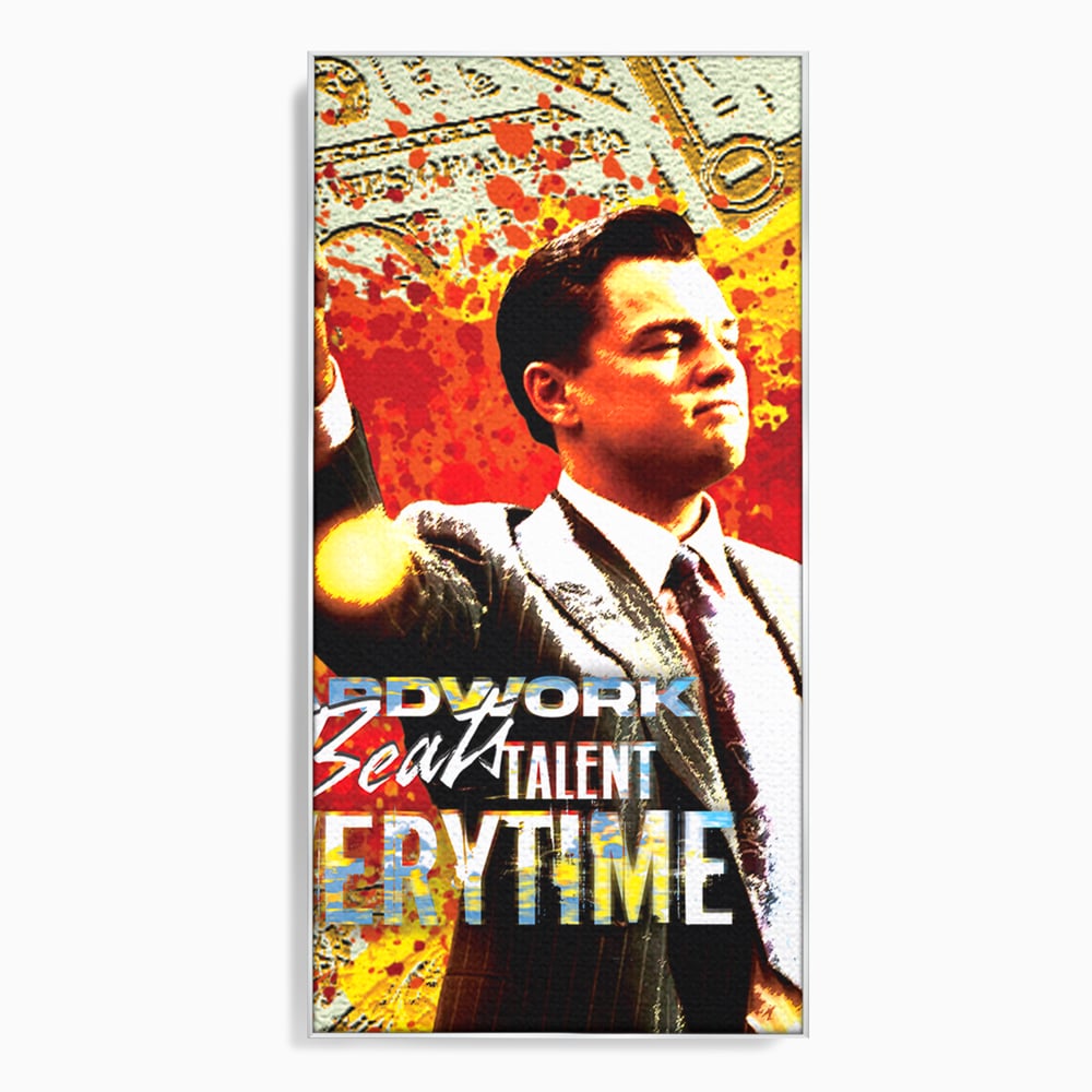 Tablou canvas cu tablou canvas cu leonardo dicaprio, in rama de aluminiu argintiu