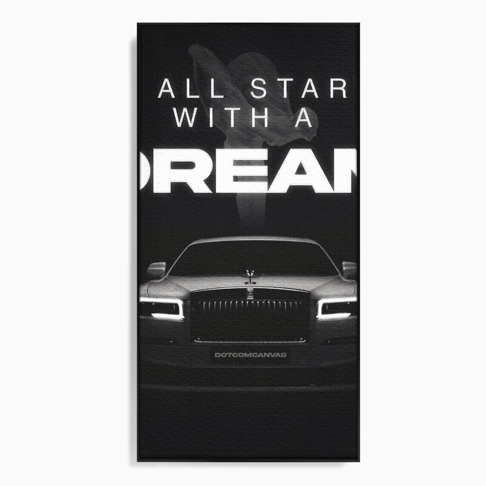 Tablou canvas cu tablou canvas cu masina rolls-royce, in rama de aluminiu negru