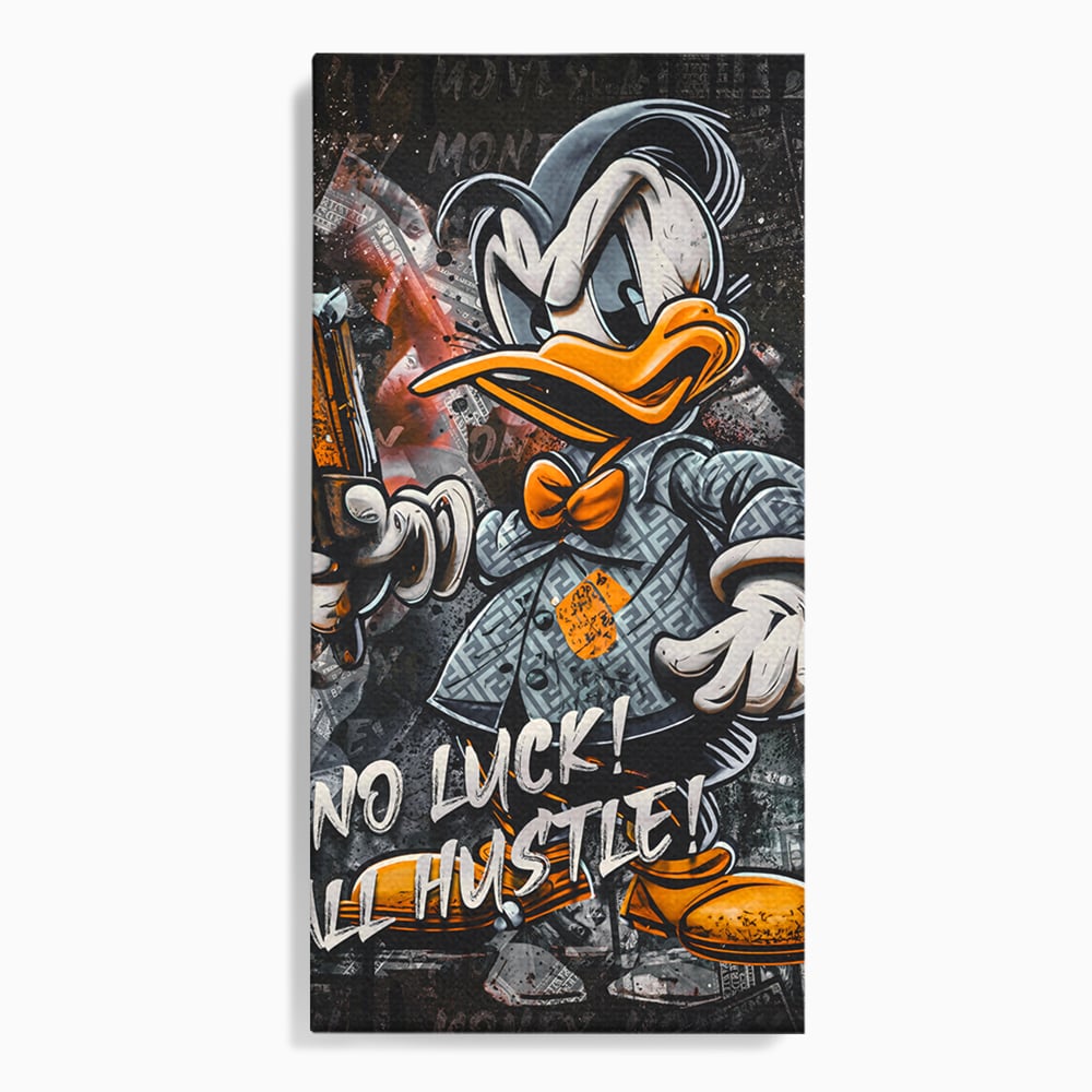 Tablou canvas cu tablou canvas cu donald duck revoltat, fara rama, pe sasiu de lemn