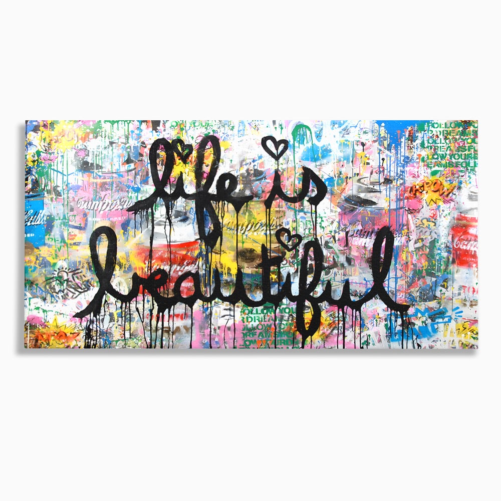 Tablou canvas cu tablou canvas cu graffiti motivational, fara rama, pe sasiu de lemn