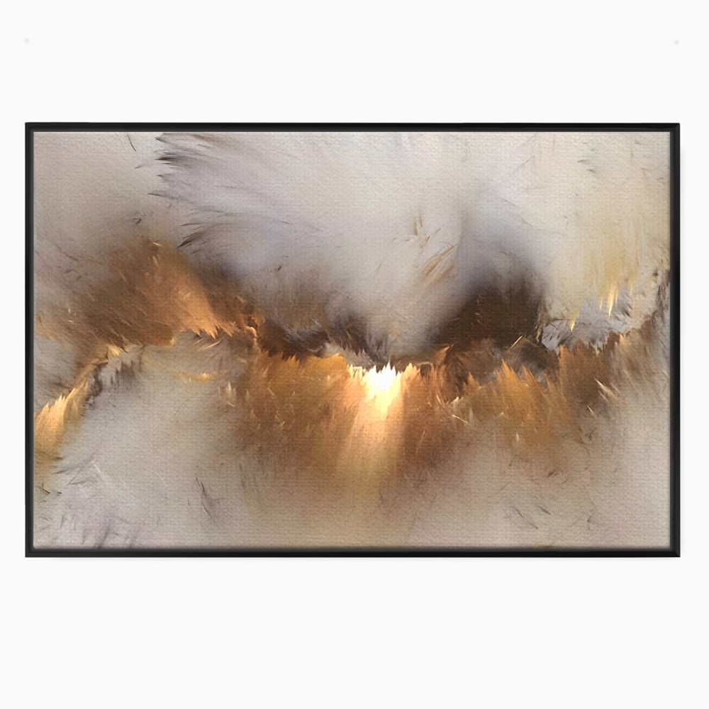 Tablou canvas cu tablou canvas cu peisaj abstract luminos, in rama de aluminiu negru