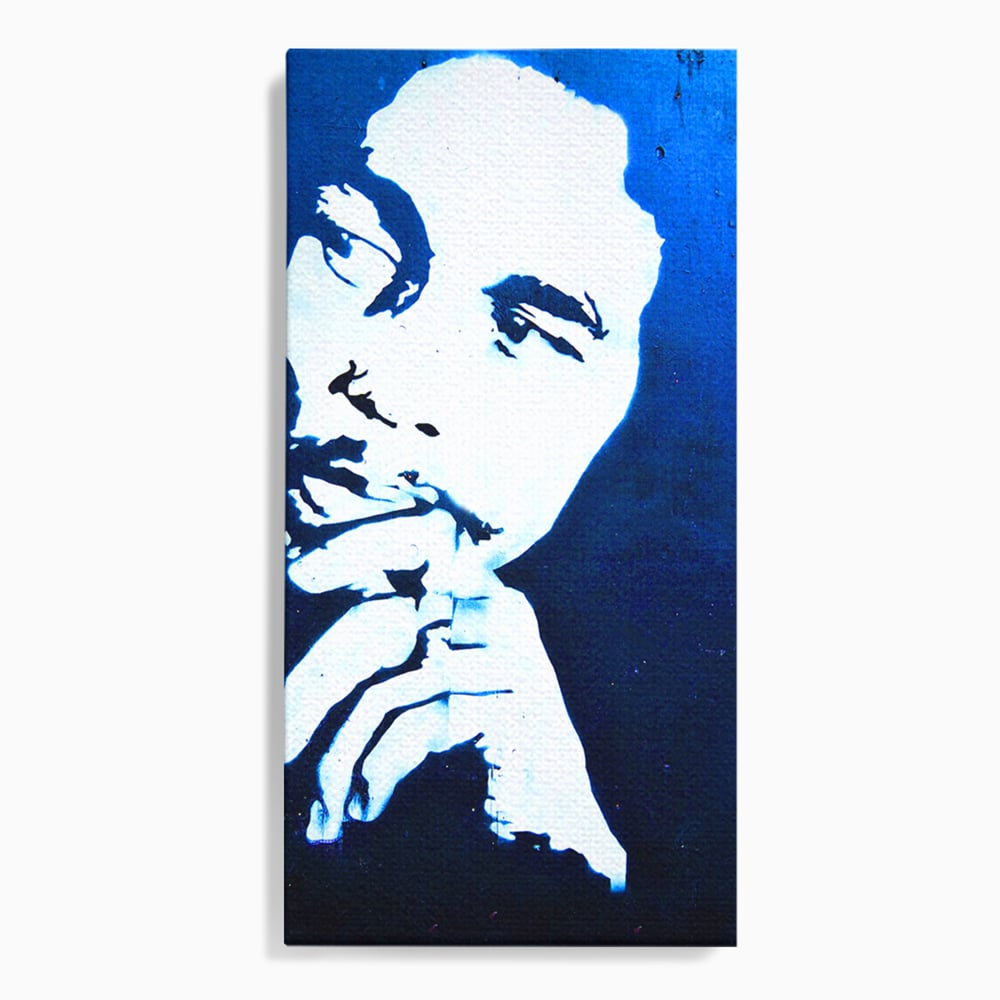 Tablou canvas cu tablou canvas cu portretul stilizat al lui bob marley, fara rama, pe sasiu de lemn