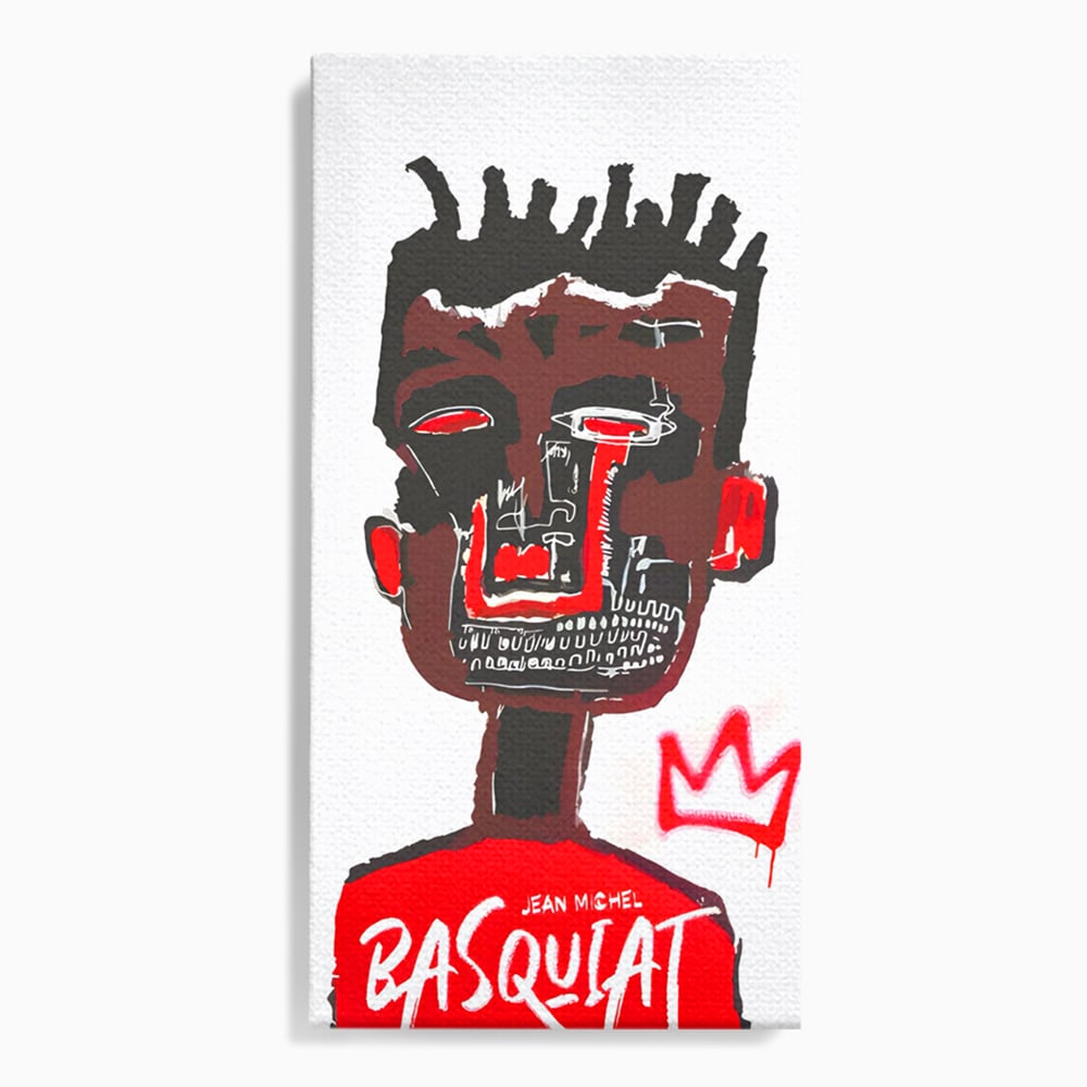 Tablou canvas cu tablou canvas cu portret abstract stil basquiat, fara rama, pe sasiu de lemn