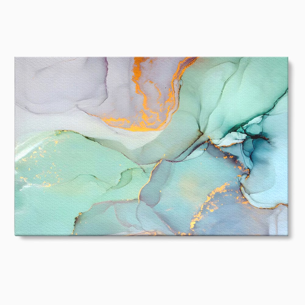 Tablou canvas cu pictura abstracta cu efect de marmura colorata, fara rama, pe sasiu de lemn