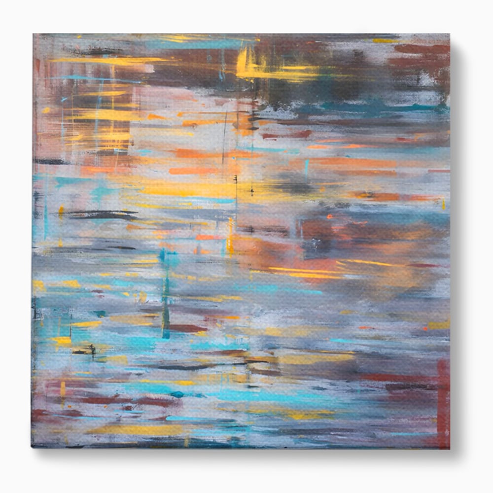 Tablou canvas cu tablou canvas cu reflexii pe apa, fara rama, pe sasiu de lemn