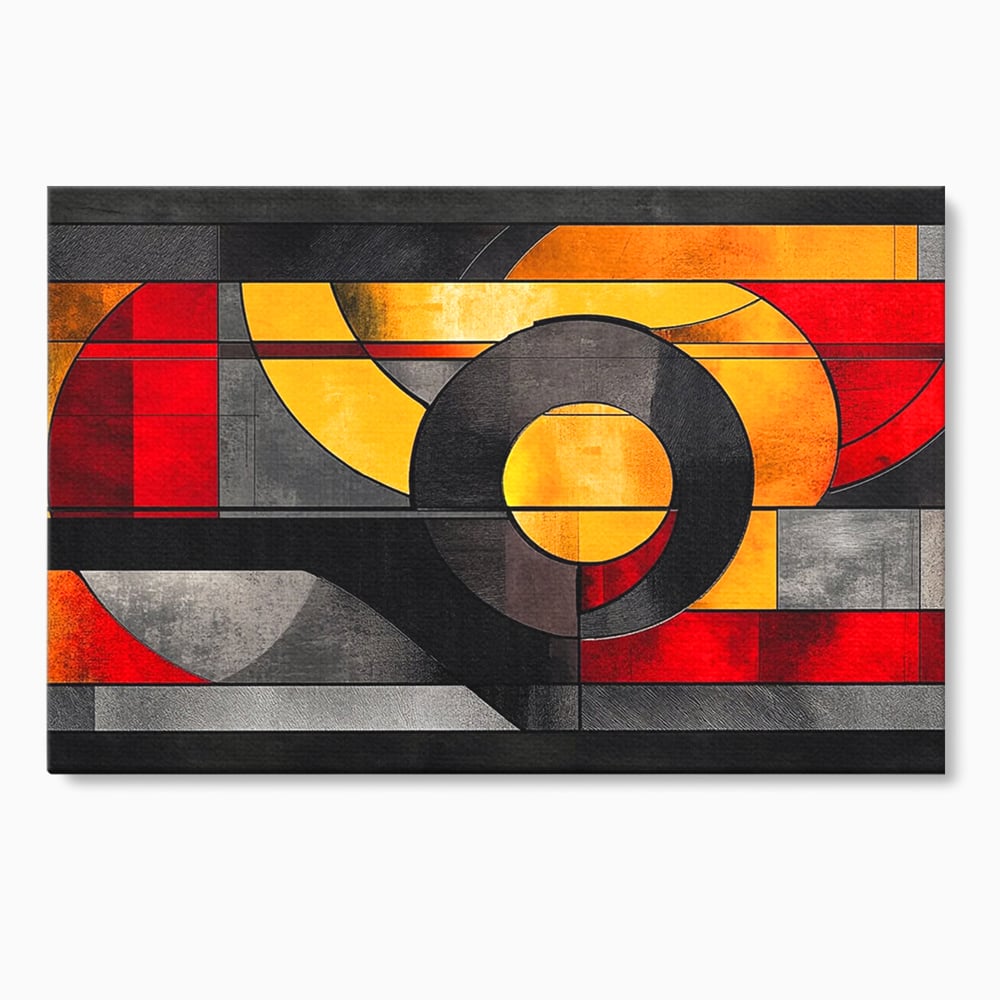 Tablou canvas cu tablou canvas cu forme geometrice abstracte, fara rama, pe sasiu de lemn