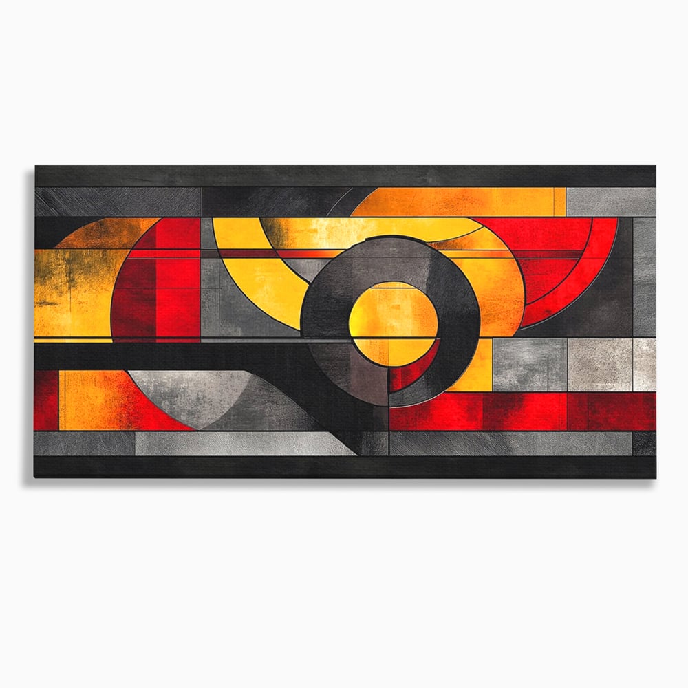 Tablou canvas cu tablou canvas cu forme geometrice abstracte, fara rama, pe sasiu de lemn