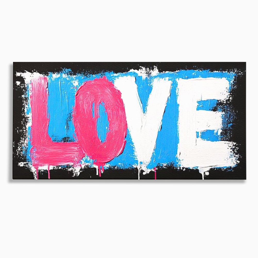 Tablou canvas cu tablou canvas cu mesajul love, fara rama, pe sasiu de lemn