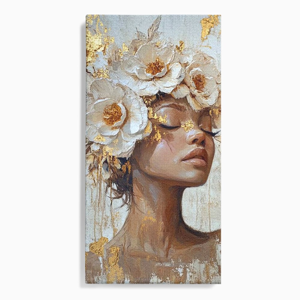 Tablou canvas cu tablou canvas cu portretul unei femei, fara rama, pe sasiu de lemn