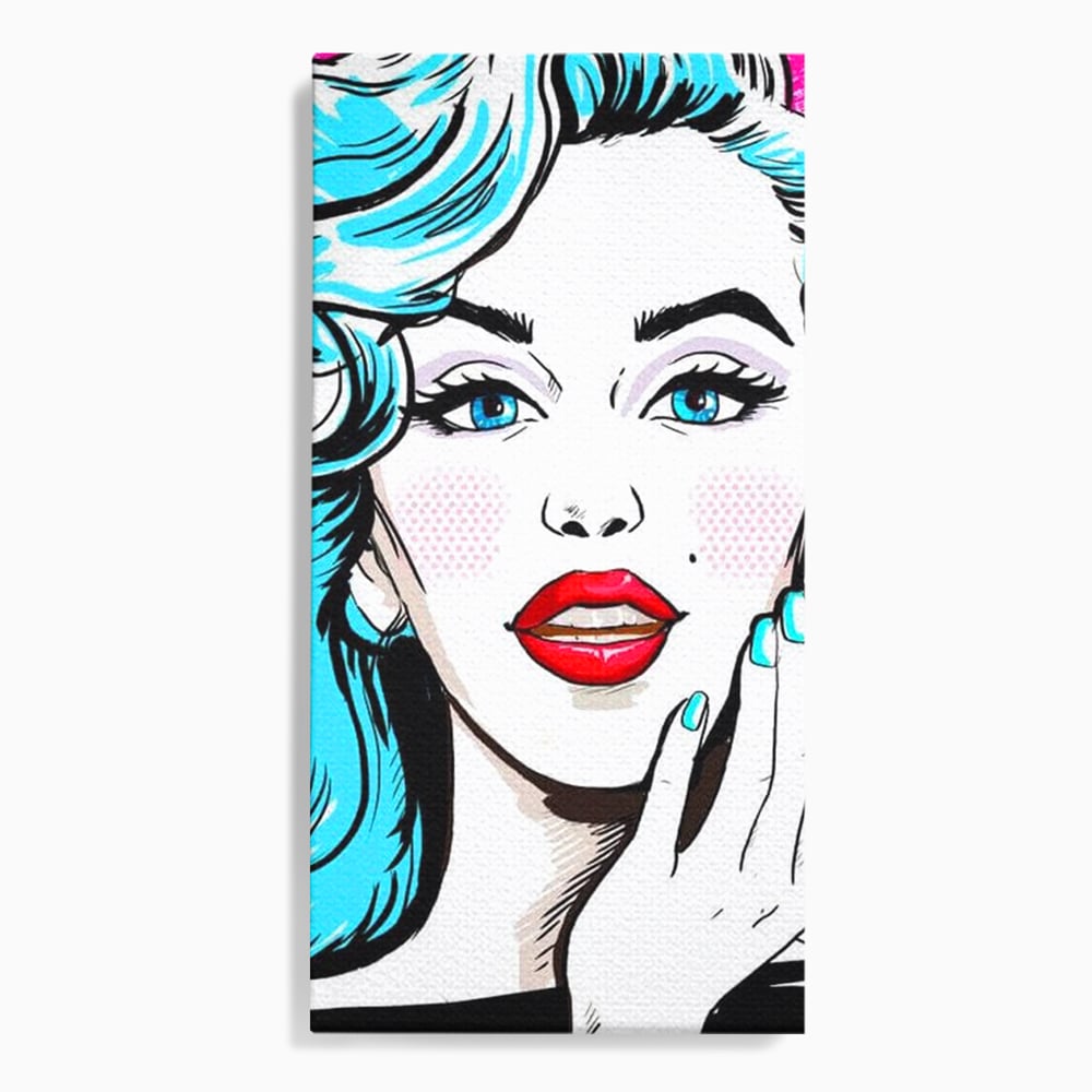 Tablou canvas cu tablou canvas cu femeie pop art, fara rama, pe sasiu de lemn