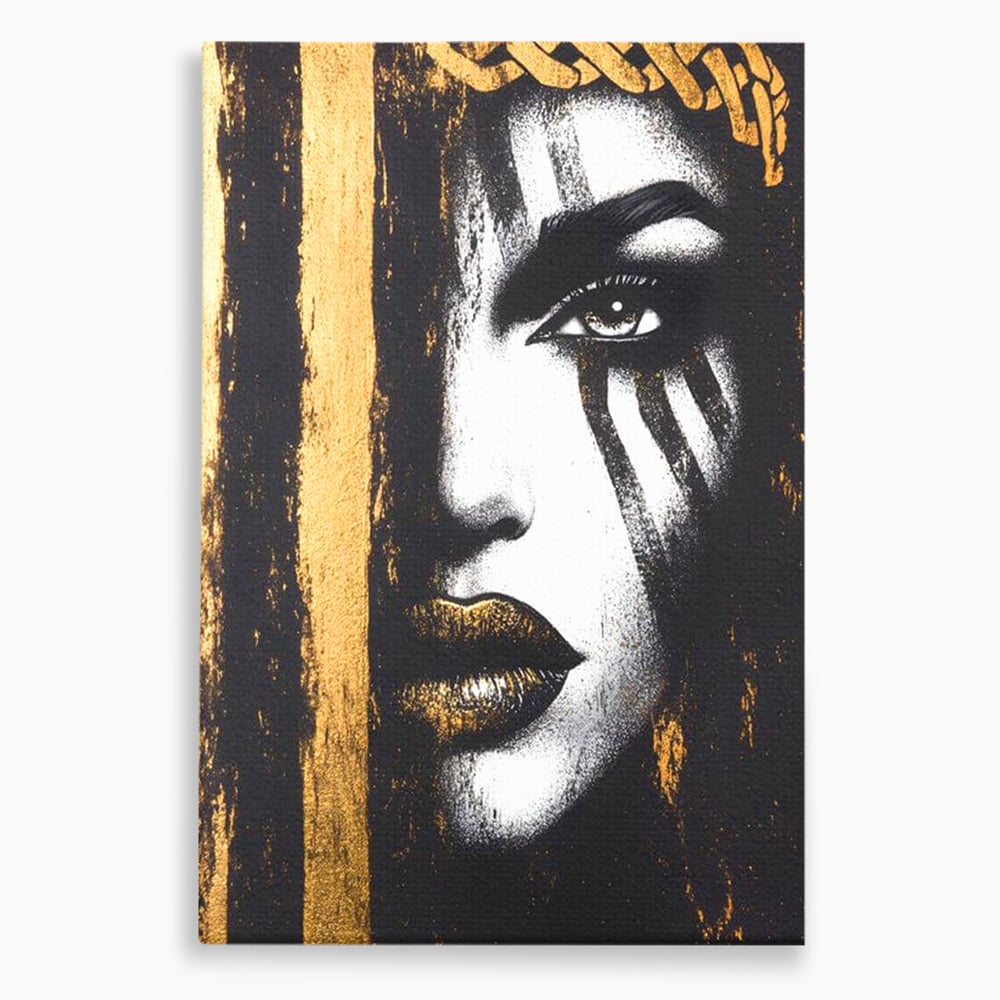 Tablou canvas cu tablou canvas cu chip de femeie, fara rama, pe sasiu de lemn