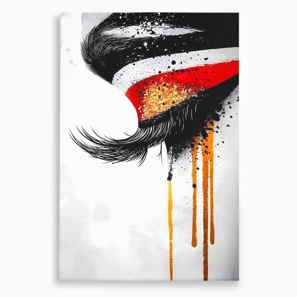 Tablou canvas cu tablou canvas cu ochi stilizat, fara rama, pe sasiu de lemn