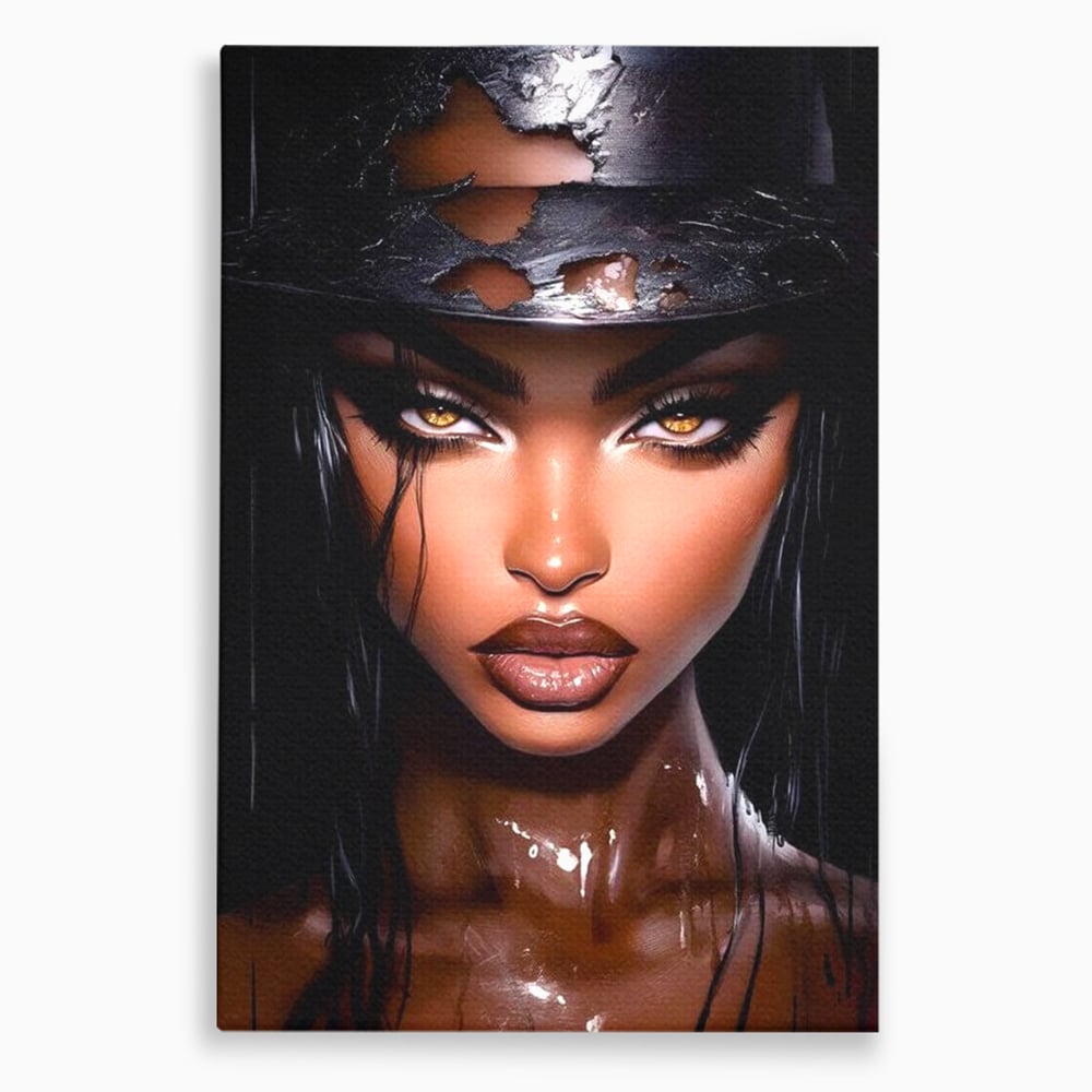 Tablou canvas cu tablou canvas cu portret de femeie, fara rama, pe sasiu de lemn