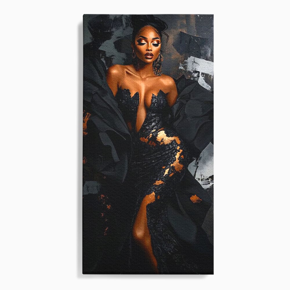 Tablou canvas cu tablou canvas cu portret de femeie, fara rama, pe sasiu de lemn
