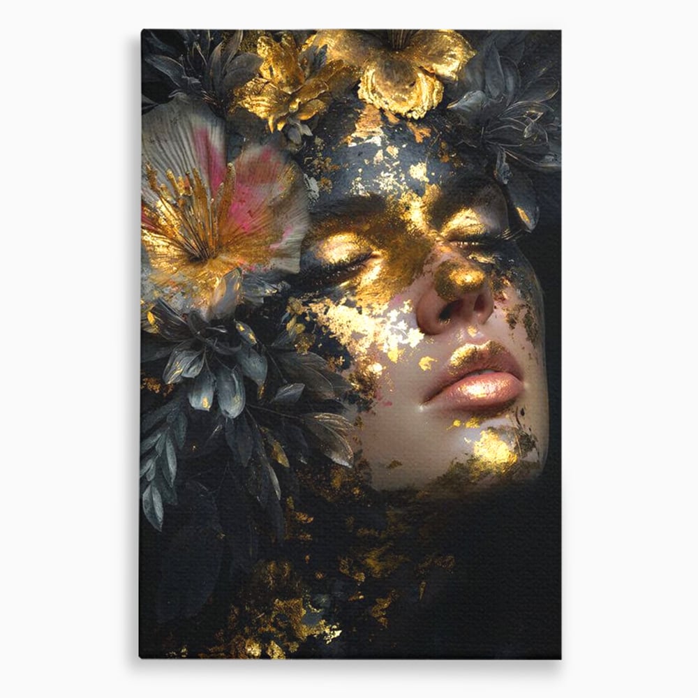 Tablou canvas cu tablou canvas cu chip de femeie, fara rama, pe sasiu de lemn
