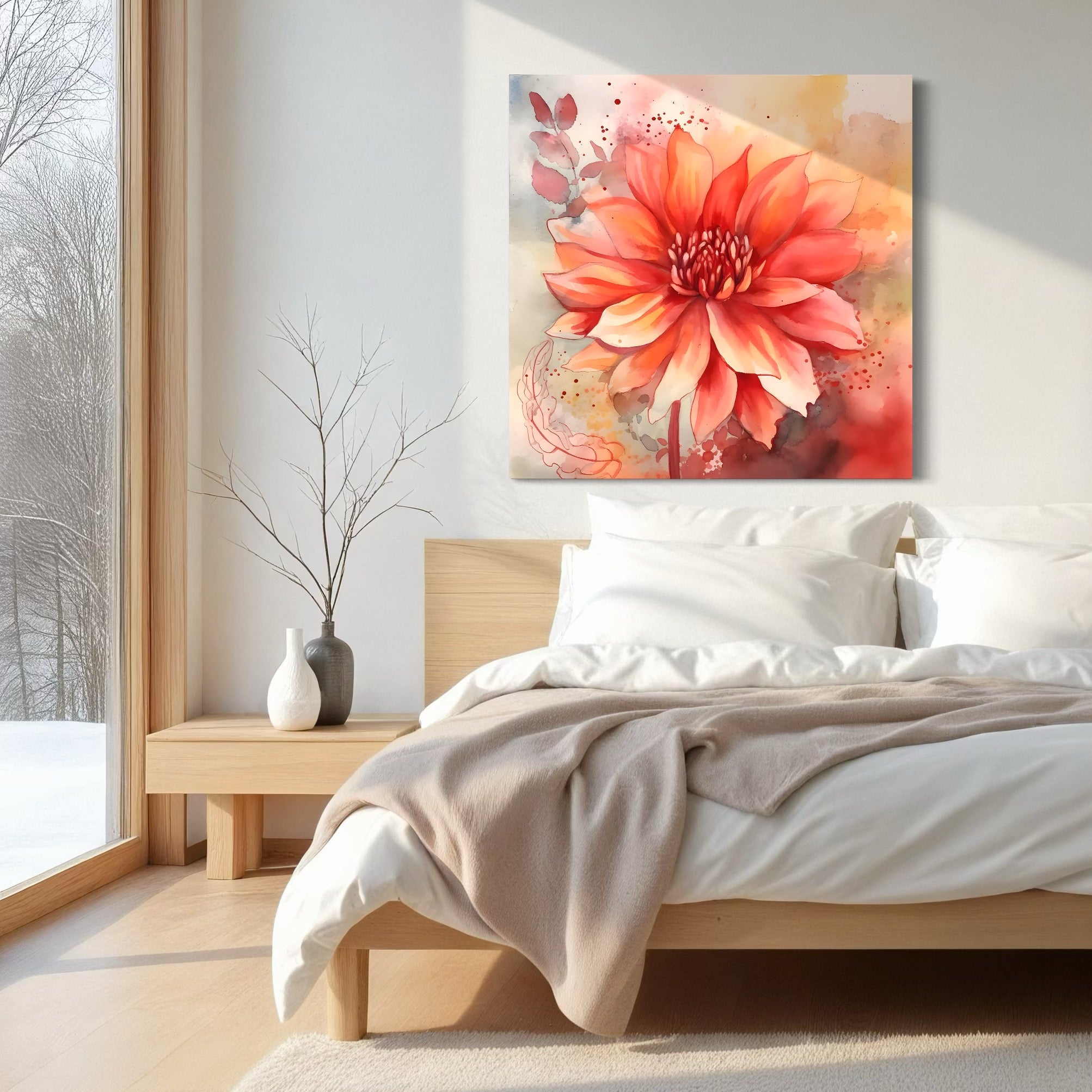 Tablou canvas decorativ cu tablou canvas cu floare de dalie