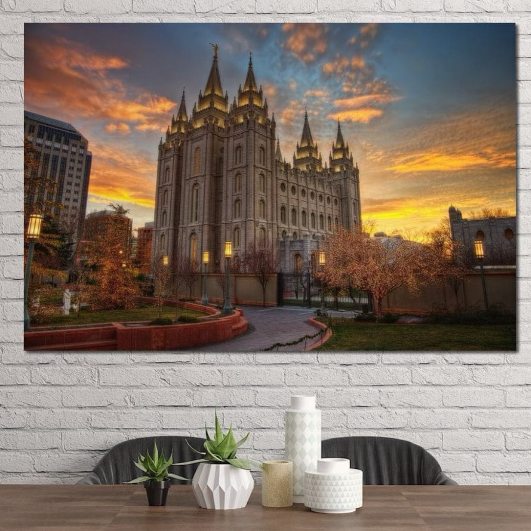 Tablou canvas cu tablou canvas cu templul din salt lake
