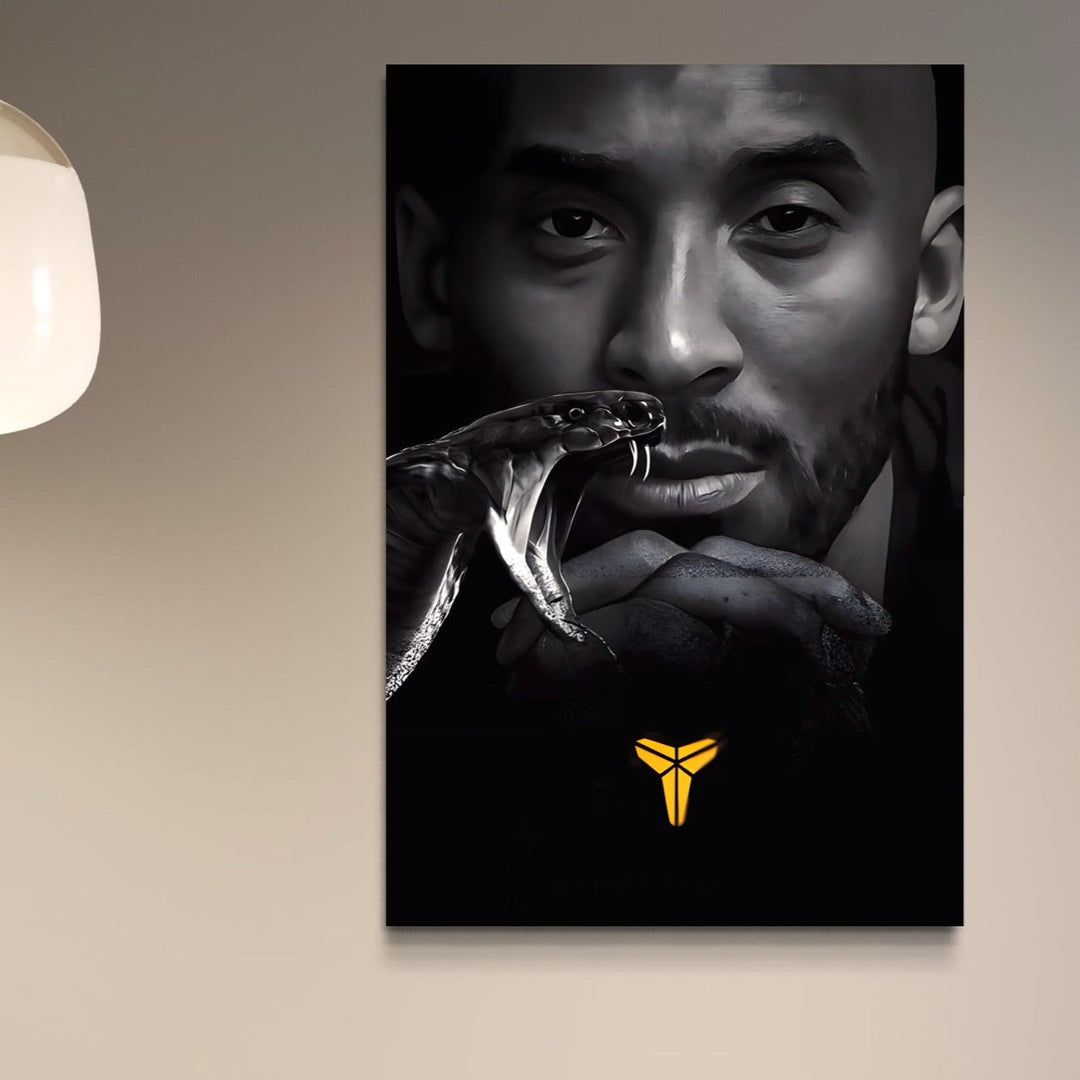 Tablou canvas cu tablou portret kobe bryant cu un sarpe
