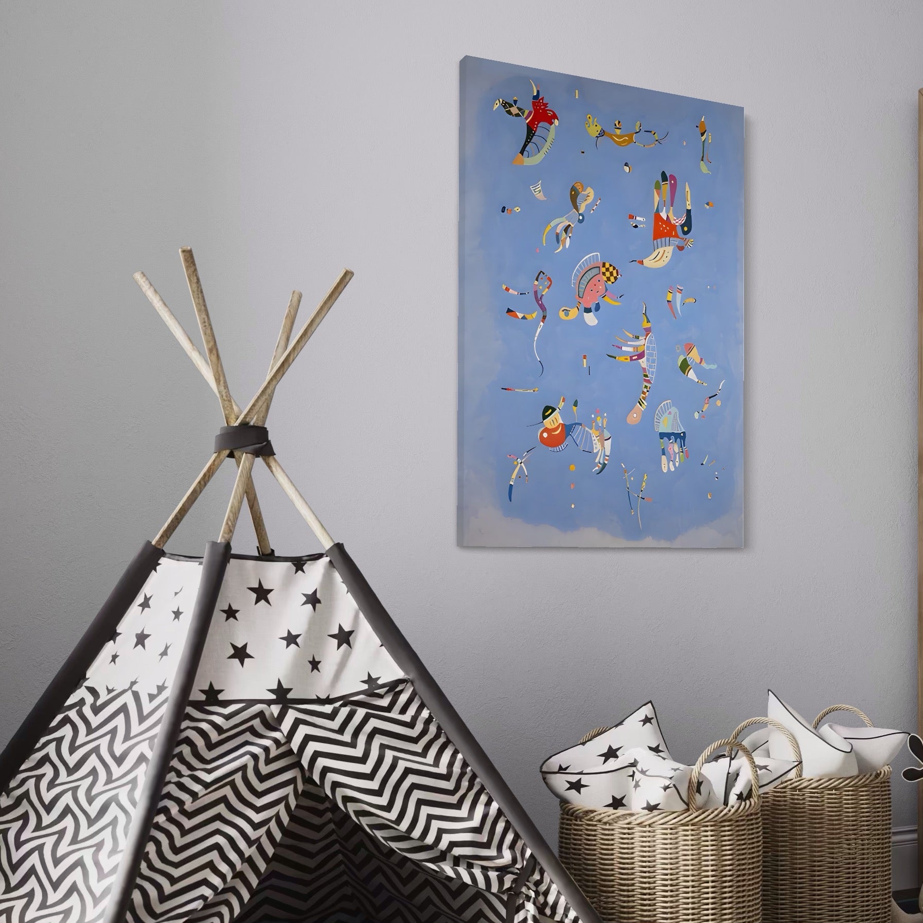 Tablou canvas cu pictura abstracta si forme colorate, tablou canvas pentru perete