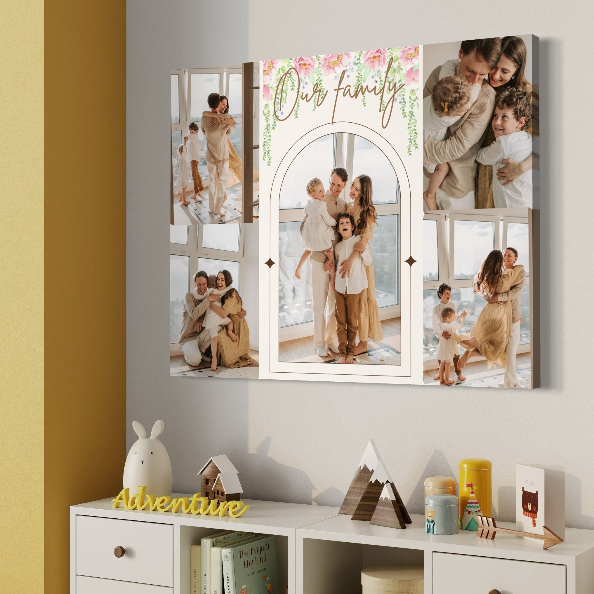 Tablou canvas cu colaj foto familie, tablou canvas pentru perete