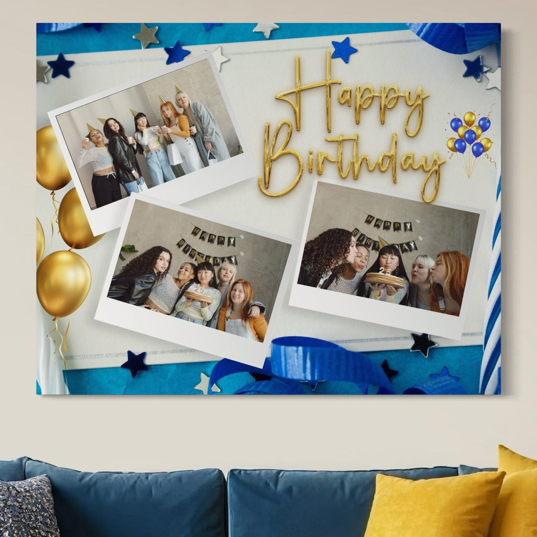 Tablou canvas cu tablou canvas personalizat cu fotografii aniversare