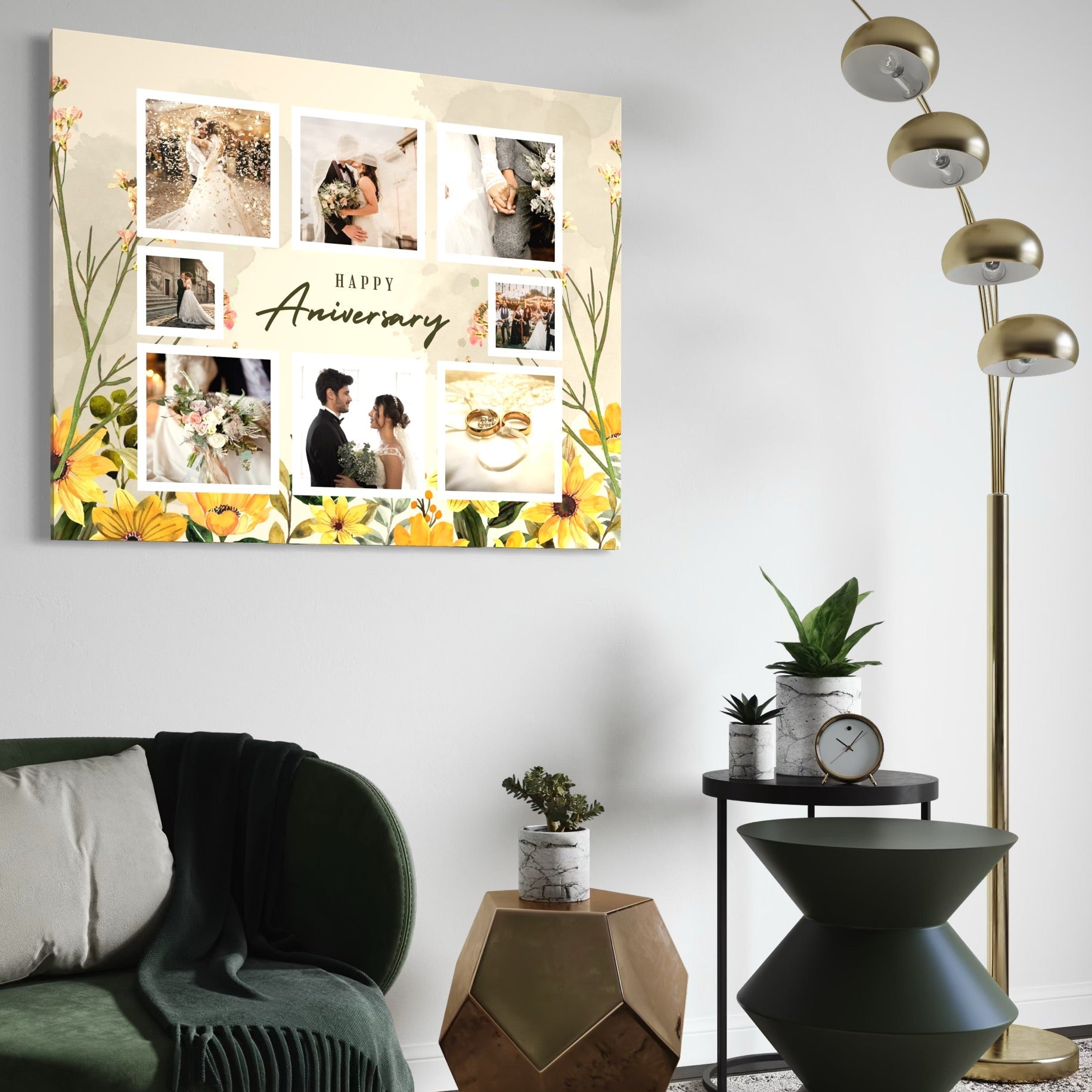 Imagine cu tablou canvas personalizat cu fotografii de cuplu, tiparita pe panza canvas