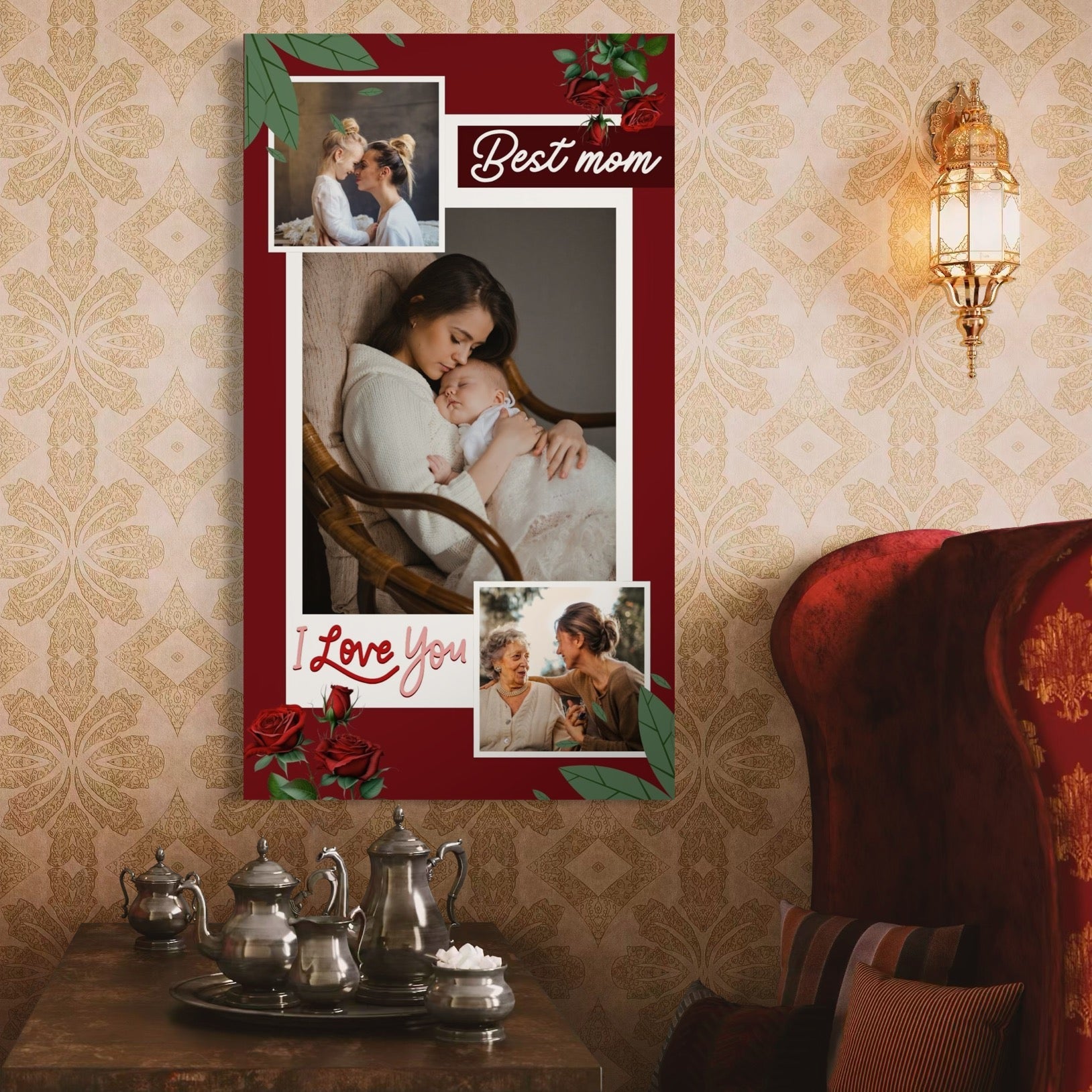 Tablou canvas decorativ cu tablou canvas personalizat cu fotografii de familie